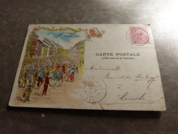 Cpa Carnaval De Binche Le Mardi Gras Voyagée En 1900 Litho - Binche