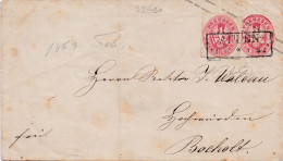 32849# PREUSSEN PRUSSE Obl AHLEN 1863 ? BOCHOLT ENTIER POSTAL GANZSACHE - Postwaardestukken