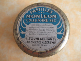 Boite Publicitaire Métallique/Pastilles MONLEON Collutoire Sec /TOUHLADJIAN, Berck Plage /Vers 1950-1970        BFPP281 - Dozen