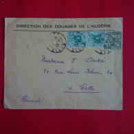 LETTRE ALGER DIRECTION DES DOUANES POUR SETE - Cartas & Documentos