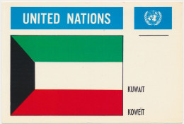 Kuwait - United Nations Flag  Old Postcard - Koweït