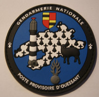 PATCH ECUSSON INSIGNE PVC 3D GENDARMERIE Poste Provisoire D'Ouessant - Police & Gendarmerie