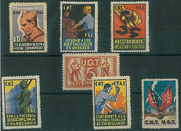 34582  - SPAIN  - STAMPS -  BENEFICOS REPUBLICANOS Propaganda! Set Of 7 - Carlists