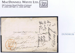 Ireland Dublin Returned Paid Letter 1849 Printed GPO Dublin Wrapper To Rosemount With Green DUNDRUM - Vorphilatelie