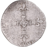 Monnaie, France, Henri III, 1/4 Ecu, TB, Argent, Gadoury:494 - 1574-1589 Enrico III