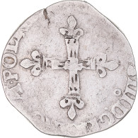 Monnaie, France, Henri III, 1/4 Ecu, Rennes, TB+, Argent, Gadoury:494 - 1574-1589 Enrique III