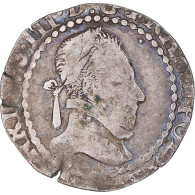 Monnaie, France, Henri III, 1/4 Franc Au Col Plat, Rouen, TB, Argent - 1574-1589 Enrico III