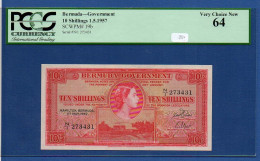 BERMUDA - P.19b – 10 Shillings 1957 UNC- / PCGS 64, S/n N/1 273431 - Bermuda