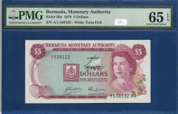 BERMUDA - P.29a – 5 Dollars 1978 UNC / PMG65, S/n A/1 538122 - Bermudas