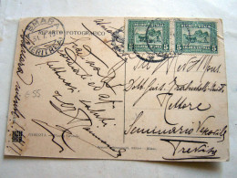 -TIMBRO POSTALE -#-  ASMARA 5+5 CENTESIMI SU CARTOLINA WWI GORIZIA PIAZZA - Etiopia