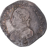 Monnaie, France, Charles IX, Teston Aux 2 C Couronnés, 1567, Bordeaux, TB+ - 1560-1574 Karl IX.