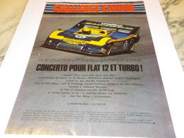 ANCIENNE PUBLICITE CHALLANGE CANAM CONCERTO POUR FLAT 12 ET TURBO 1972 - Cars