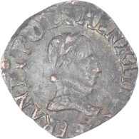 Monnaie, France, Henri III, Denier Tournois, 1587, Troyes, TB+, Cuivre, CGKL:136 - 1574-1589 Henry III