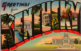 Kentucky Greetings From Kentucky Large Letter Linen 1947 - Sonstige & Ohne Zuordnung