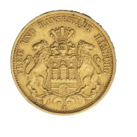 Allemagne-Ville Libre DHambourg 20 Mark 1887 Hambourg - 5, 10 & 20 Mark Gold