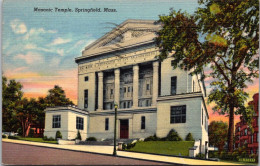 Massachusetts Springfield Masonic Temple 1947 Curteich - Springfield