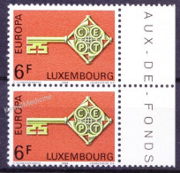 Luxembourg 1968 Pair, Europa Key With CEPT Emblem In Key Grip - 1968