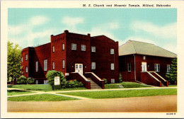 Nebraska Milford Masonic Temple And Methodist Episcopal Church Curteich - Other & Unclassified