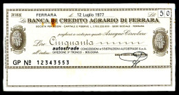 A8 ITALIE   BILLETS DU MONDE   BANKNOTES  BANCA DI FERRARA 50 LIRE 1977 - Other & Unclassified