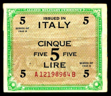 A8 ITALIE   BILLETS DU MONDE   BANKNOTES  5 LIRE 1943 - Other & Unclassified