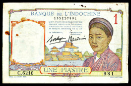 A8 INDOCHINE   BILLETS DU MONDE   BANKNOTES  1 PIASTRE 1949 - Indochina