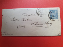 Lettre Avec Texte De Paris Pour Château Thierry En 1877 - Réf 562 - 1877-1920: Periodo Semi Moderno