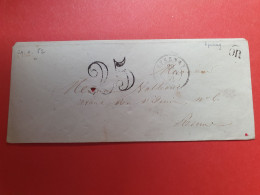 Enveloppe De Epernay Pour Reims En 1852 Avec Cachet OR - Réf 573 - 1849-1876: Classic Period