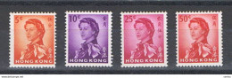 HONG-KONG:  1966/72  ELIZABETH  II°  -  LOT  4  UNUSED  STAMPS  -  P. 14 1/2 X 14  -  YV/TELL. 194 A//201 A - Nuevos
