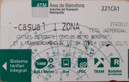 Ticket De Transport - ESPAGNE - 10 Trajets Métro Barcelone - Sonstige & Ohne Zuordnung