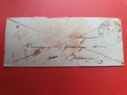 Cachet à Date De Gray Avec Fleurons Sur Lettre Sans Texte Pour Besançon En PP - Réf 589 - 1801-1848: Vorläufer XIX