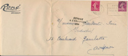 MIXTE SEMEUSE N°278B 5c + 20c PREOBLITÉRÉ Obl AVIGNON Vaucluse 1938 Sur Lettre Non Fermée - RARE ASSOCIATION - Covers & Documents