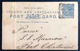 Nouvelle-Zélande, Entier-carte, Cachet DUNEDIN 8.12.1892 - (B1295) - Postal Stationery