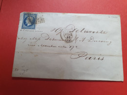 Lettre Avec Texte De Le Havre Pour Paris En 1856, Ambulant Au Verso - Réf 623 - 1849-1876: Classic Period