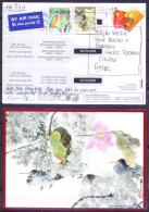 Used Post Card With Birds Stamps On Kingfisher Owl, Hongkong To Croatia, Postal History - Perroquets & Tropicaux