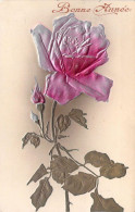 NOUVEL AN - Rose En Relief - Carte Postale Ancienne - Nieuwjaar