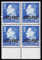 1970. Postfærge. 90 øre Frederik Overprinted POSTFÆRGE. Ever Hinged 4-block.  (Michel PF43) - JF533407 - Parcel Post