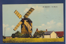 CPA Moulin à Vent En Beauce écrite - Windmills