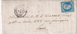 France Marcophilie - Département Du Loiret - N°14 Obl PC 813 & T.15 CHATILLON S LOING 1858 - 1849-1876: Klassieke Periode