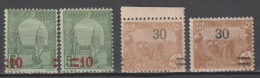 TUNISIE - 1923 - VARIETE SURCHARGE A CHEVAL - YVERT N°96 * MLH + 98 ** MNH - - Ungebraucht