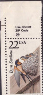 1987 - NORTH AMERICAN WILDLIFE - BARN SWALLOW - Unused Stamps