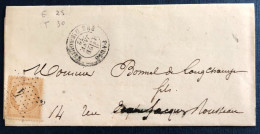 France N°55 Sur Lettre 20.1.1872, Etoile 4 - (B1234) - 1849-1876: Période Classique