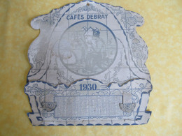 Carton Publicitaire Mural/ Calendrier Avec Abattant Porte Courrier/" CAFES DEBRAY" /Moulin Hollandais/1930    BFPP272 - Boîtes