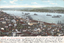 TURQUIE - Constantinople - Salut De - Vue Panoramique De Top Hané Et Du Bosphore - Carte Postale Ancienne - Turquie