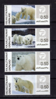 GROENLAND Greenland 2019 4 Val. Adhesive Ours Polaire Polarbear MNH ** - Frankeervignetten