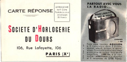 SOCIETE D HORLOGERIE DU DOUBS . CARTE REPONSE . BON DE COMMANDE . MONTRES - Other & Unclassified