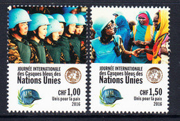 2016 United Nations ONU Peacekeepers Blue Helmets  Complete Set Of 2  MNH @ BELOW FACE VALUE - Ungebraucht