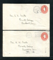 "USA" 1902, 2 Ganzsachenumschlaege "2 Cents" Ex N.Y. Nach Hartfort (13310) - 1901-20