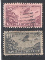 Cuba 1931 - 2 Sellos Usados Y Circulados - Correo Aéreo Nacional - 2 Sellos Usados Y Circulados - Correo Aéreo Nacional - Usati