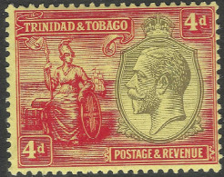 Trinidad & Tobago. 1922-28 KGV. 4d MH. Mult Crown CA W/M. SG 216 - Trinidad & Tobago (...-1961)