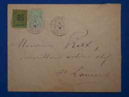 C GUYANNE BELLE LETTRE TRES RARE 1916 CAYENNE POUR  ST LAURENT DU MARONI+N°43 N°68 SURCH.05 +AFFRANCHISSEMENT PLAISANT - Cartas & Documentos